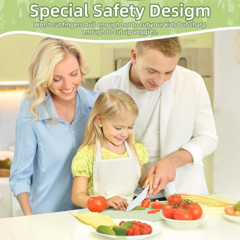 WALAWALA 4PCS Kids Knife Set for Real Cooking BPA Free with Plastic Toddler Play Kitchen Knives with Serrated Teeth Kitchen Safe Knives for Real Cooking and Cutting Fruits and breads - Image 2